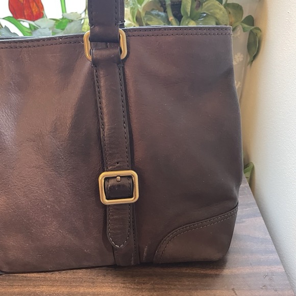 Frye CLAUDE TOTE Shopper Business Shoulder Bag LEATHER CHOCOLATE BROWN DB270 - Picture 7 of 13